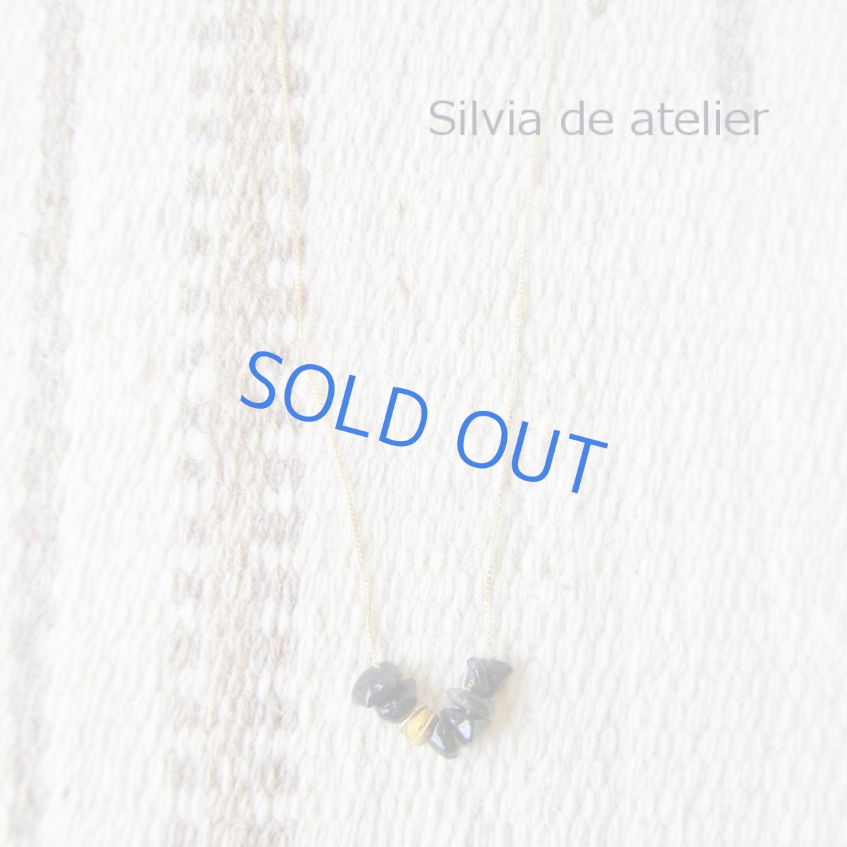 画像2: ブラックオニキスタンブル　ストリングスゴールドネックレス　 (2)