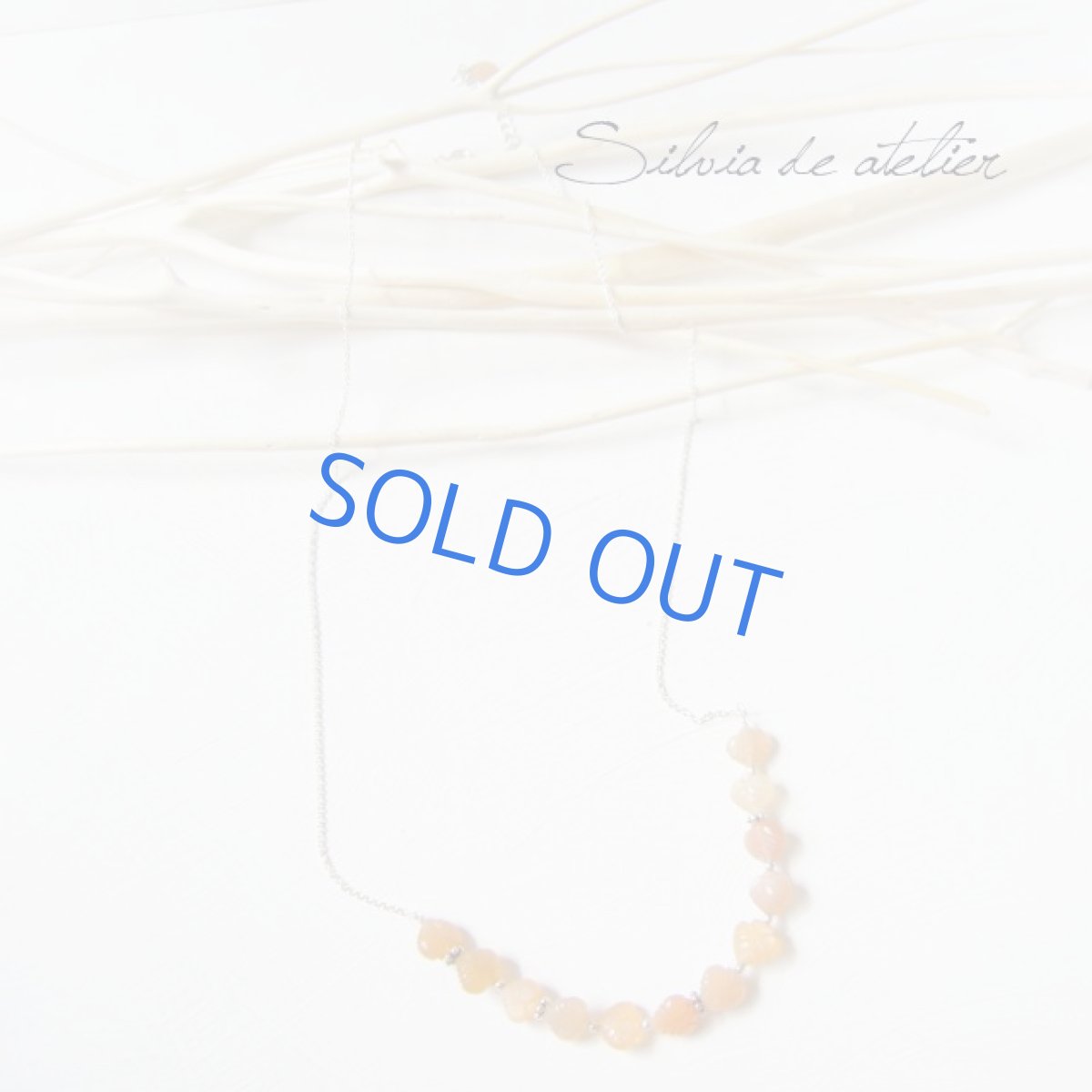 画像3: オレンジムーンストーン　リーフカーヴィング　silver925ネックレス　 (3)