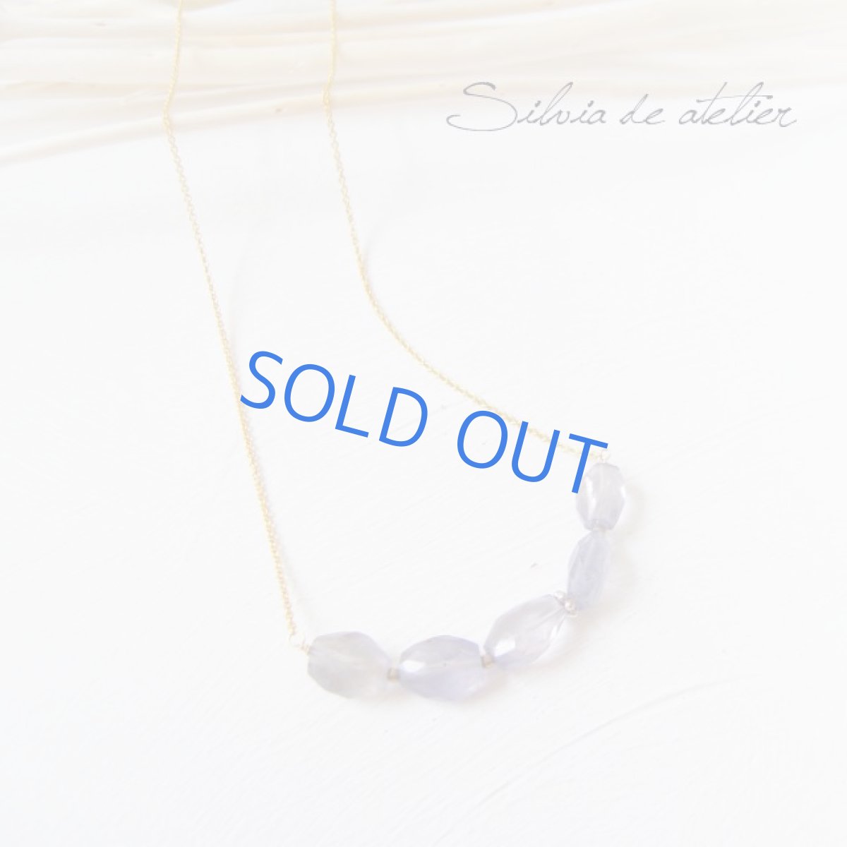 画像2: カラーストーンタンブル（アイオライト）　14ｋｇｆネックレス　 (2)