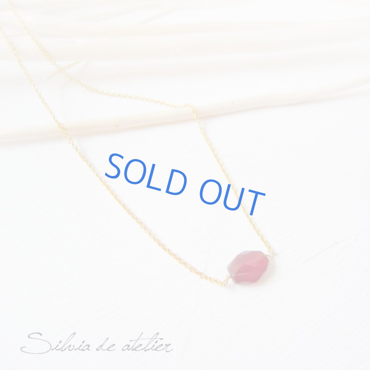 画像2: ガーネットタンブル一粒　14ｋｇｆネックレス　 (2)