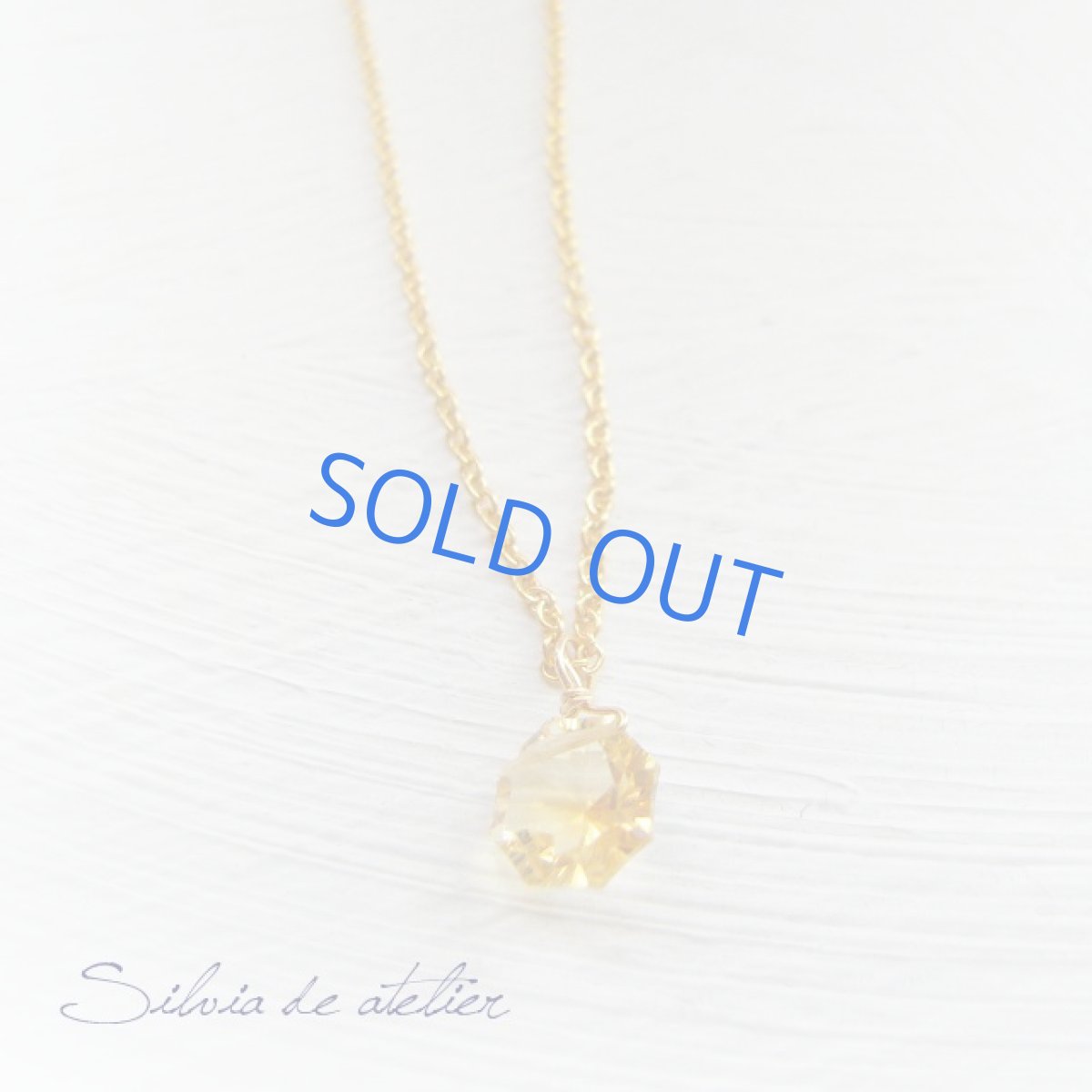 画像3: シトリン　スターダイヤモンドカット　パヴェ14ｋｇｆネックレス (3)