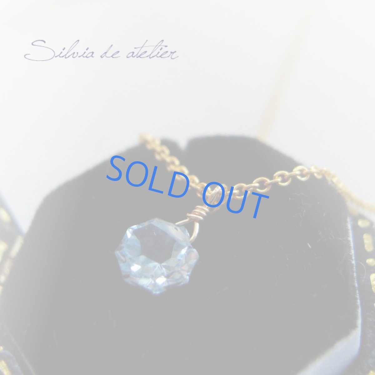 画像2: 残り1点・プチ　ブルートパーズ　スターダイヤモンドカット　パヴェ14ｋｇｆネックレス (2)