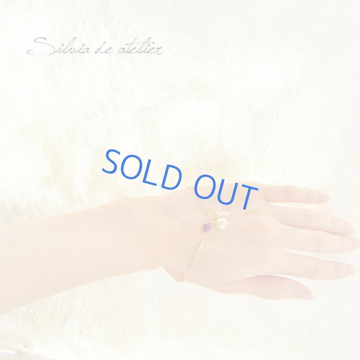 画像3: アメジスト×グリーンアメジスト　コットンパール　ゴールドツイストストリングス　ブレスレット (3)