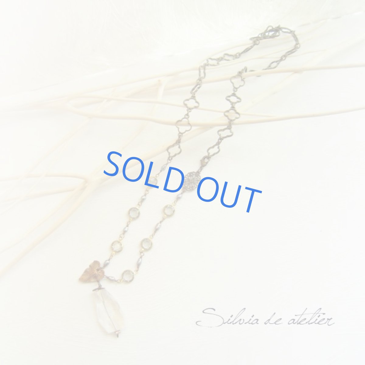 画像4: クリスタルタンブル×デッドストックスワロフスキーシャネル　アンティークゴールドネックレス (4)