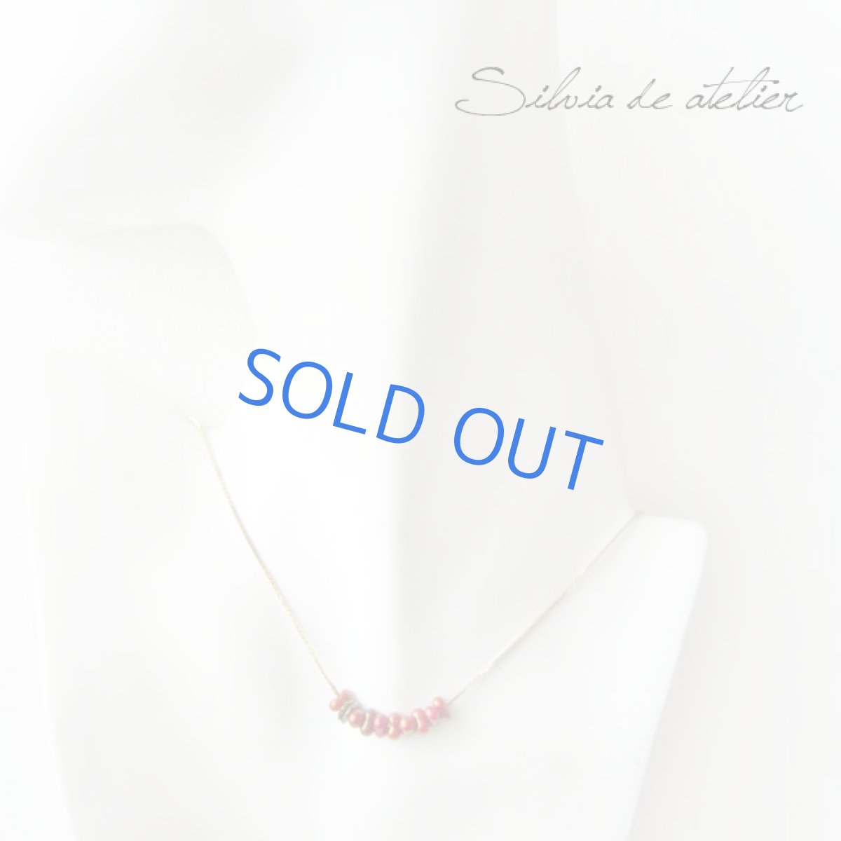 画像3: ブラウンレッドチェコガラスライン　ストリングスvintageチェーンショートネックレス (3)