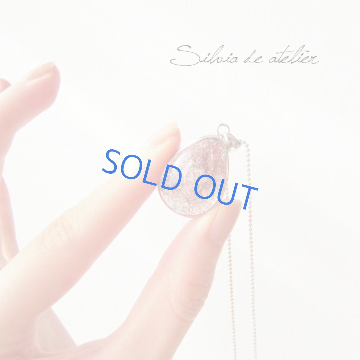 画像2: ワインレッドルチル　レピドクロサイト（ストロベリークォーツ）　大粒カボション　シルバーネックレス (2)