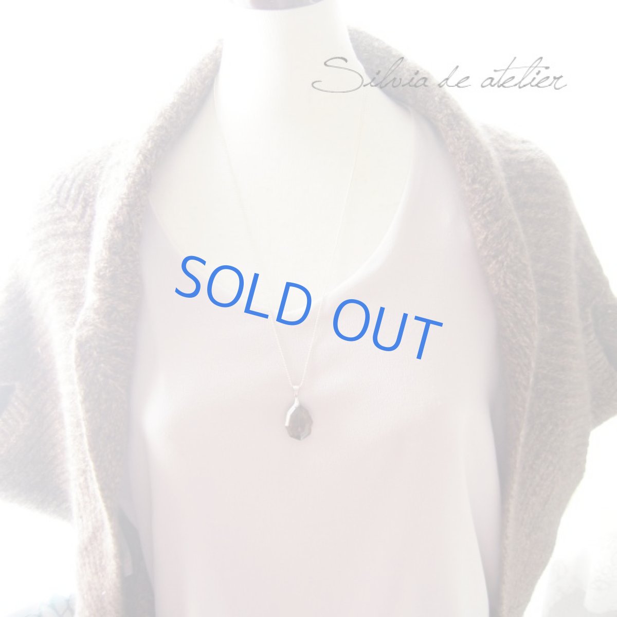 画像4: スモーキークォーツ　大粒タンブルカット　シルバーネックレス (4)