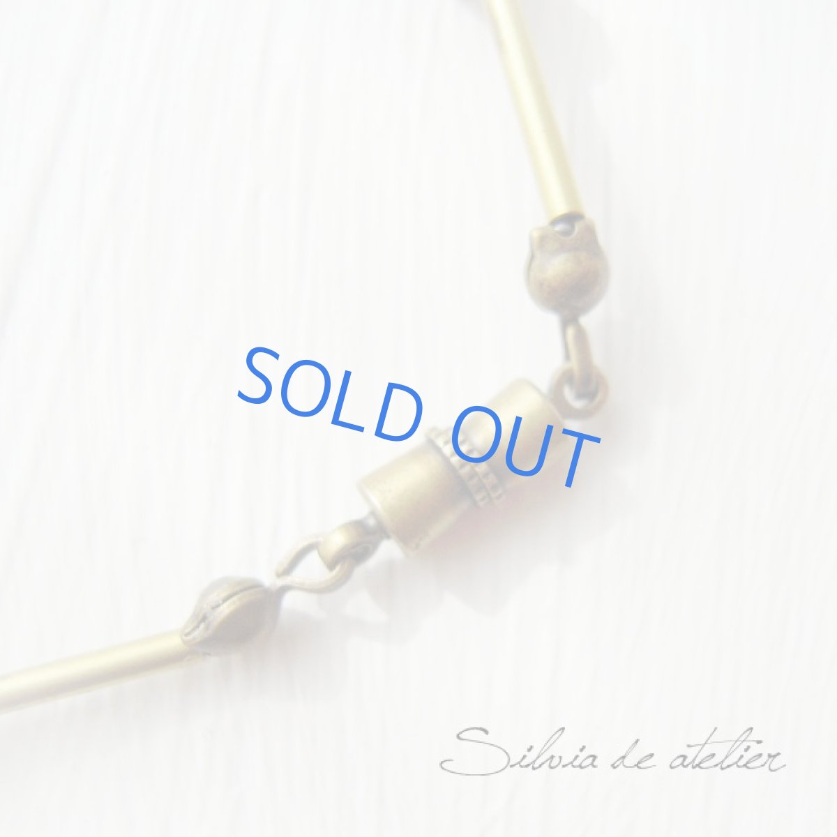 画像4: パープルグレー淡水パール　vintage真鍮ビーズ　ロングネックレス（磁石金具） (4)