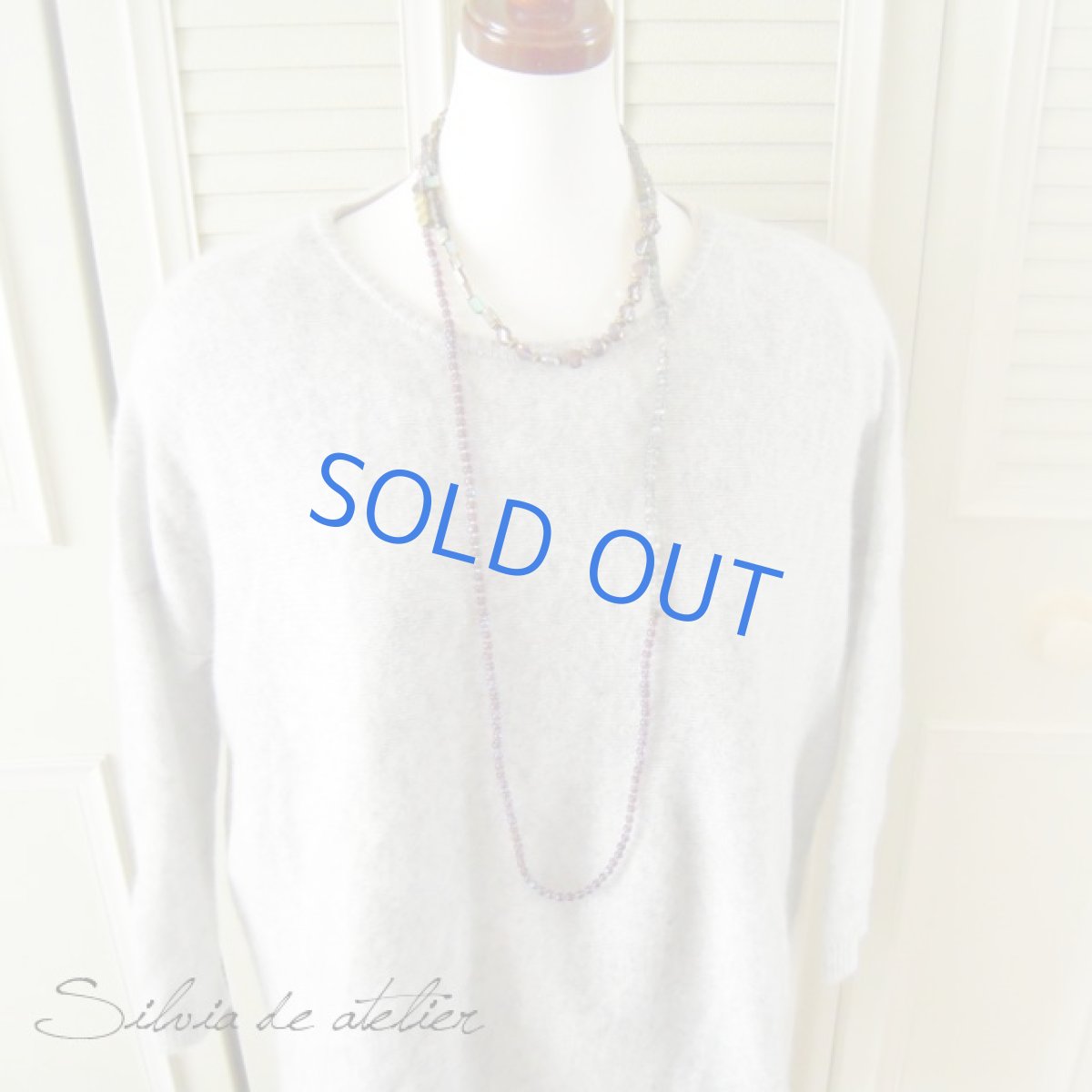 画像5: パープルチェコパール＆アバロンシェル＆ラブラドライト　スーパーロングネックレス (5)