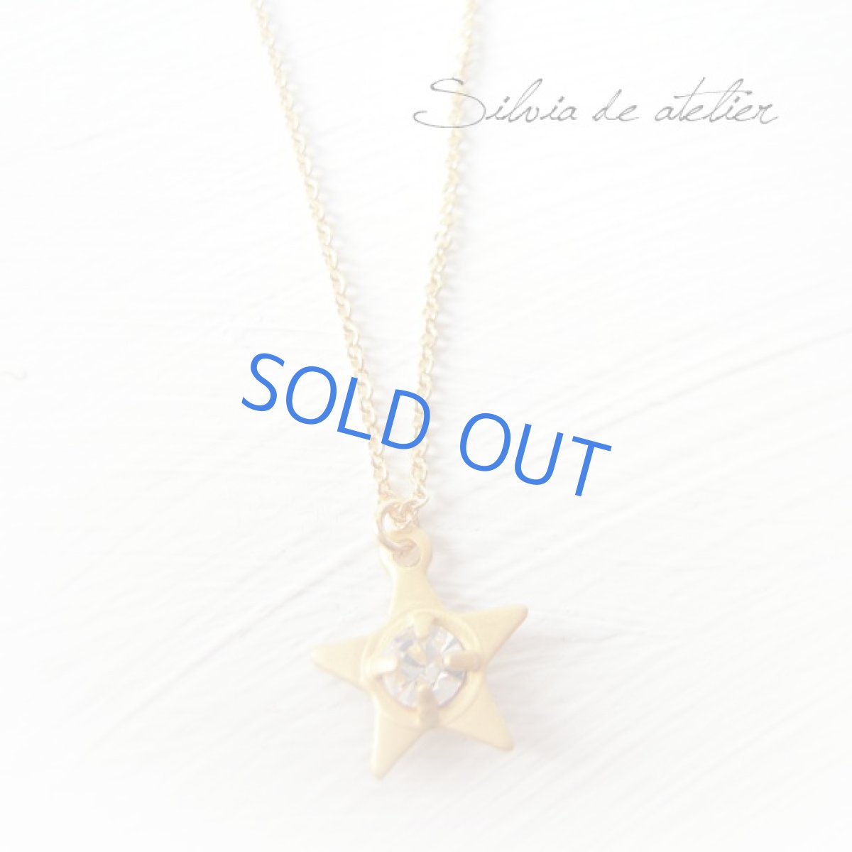 画像2: 真鍮製スター＆ジルコニア　14ｋｇｆネックレス　 (2)