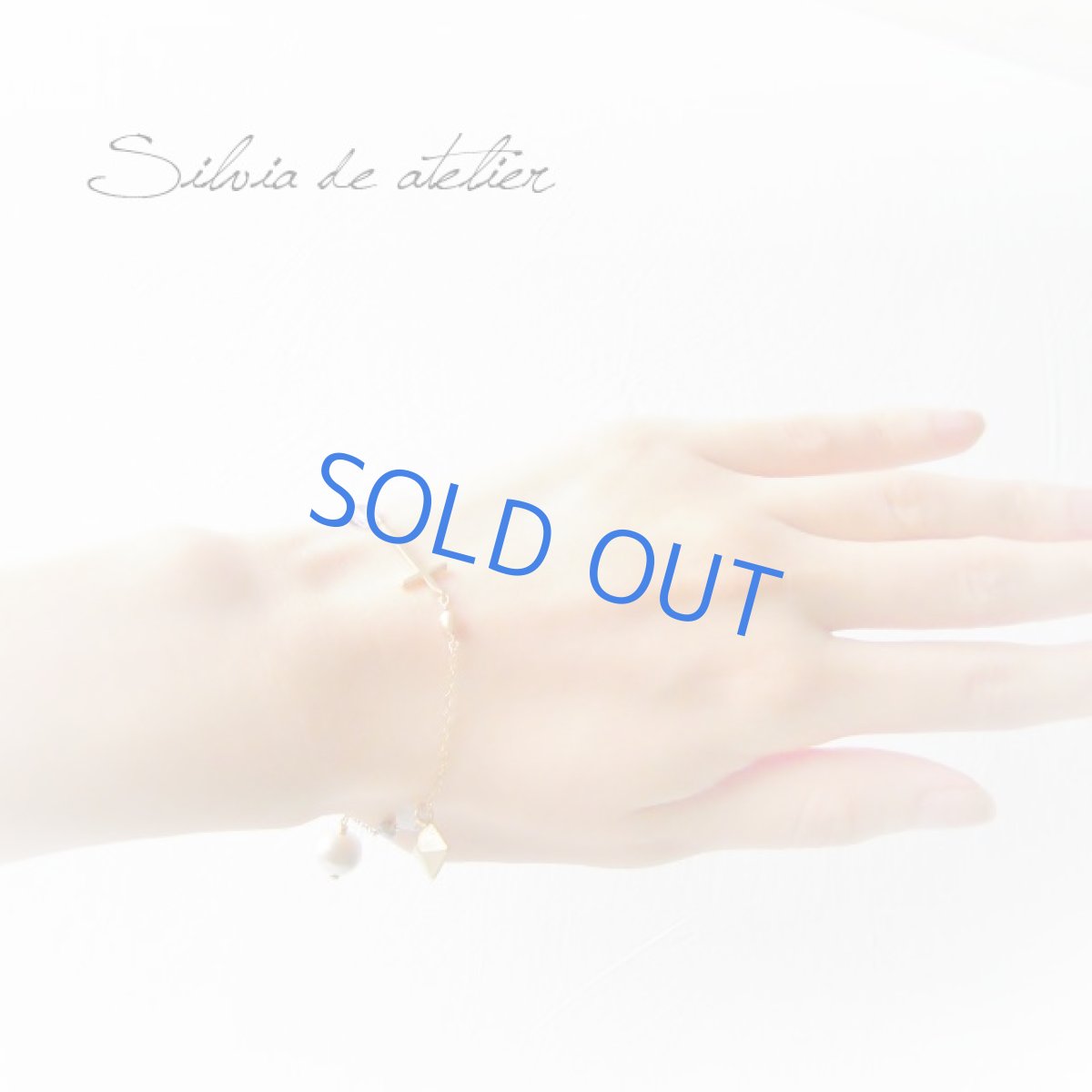 画像3: コットンパール丸珠＆真鍮クロス　14kgfチェーンブレスレット (3)