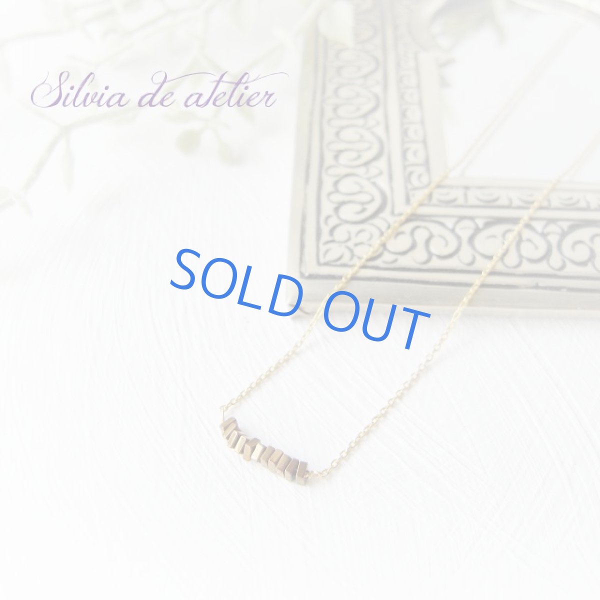 画像2: ＜ブロンズ＞ヘマタイト　スライスカット　ライン　14ｋｇｆゴールドネックレス (2)