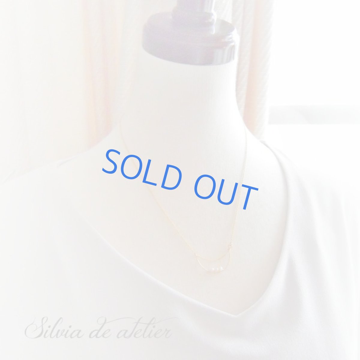 画像3: 三日月ワイヤー　淡水パール　14ｋｇｆゴールドネックレス（アジャスター付） (3)