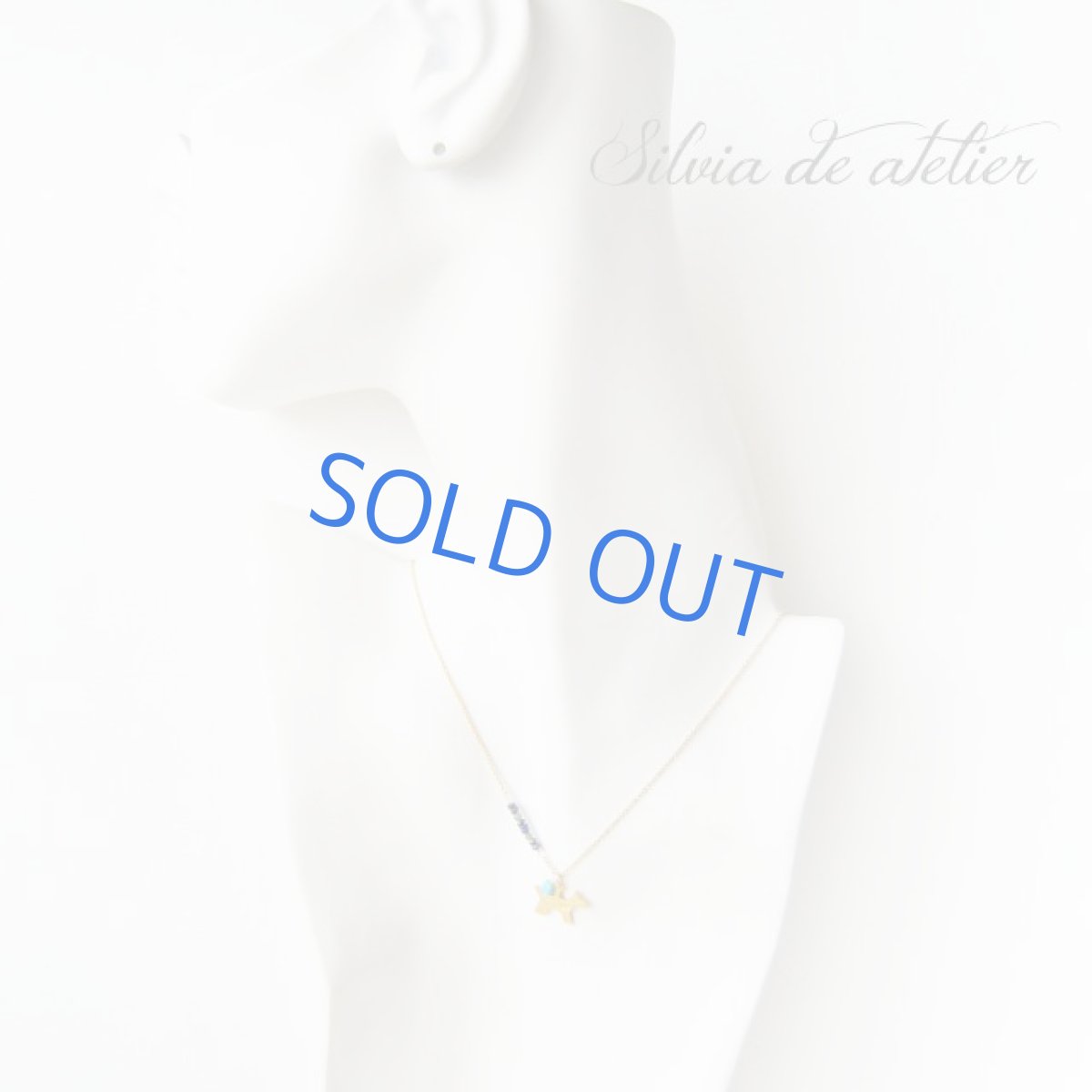 画像5: 真鍮マットゴールドコヨーテ　ラピスラズリ＆ブラックスピネル　14kgfネックレス (5)