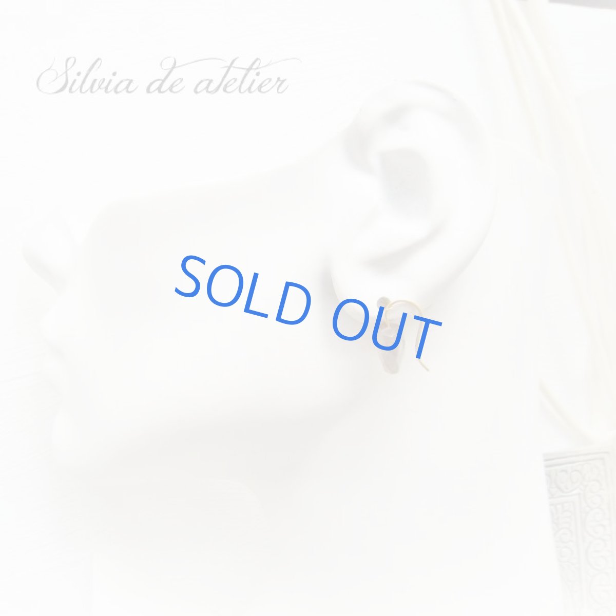 画像5: ブラックシャイン　グレームーンストーン　大粒カットタンブル　14kgfピアスフック (5)