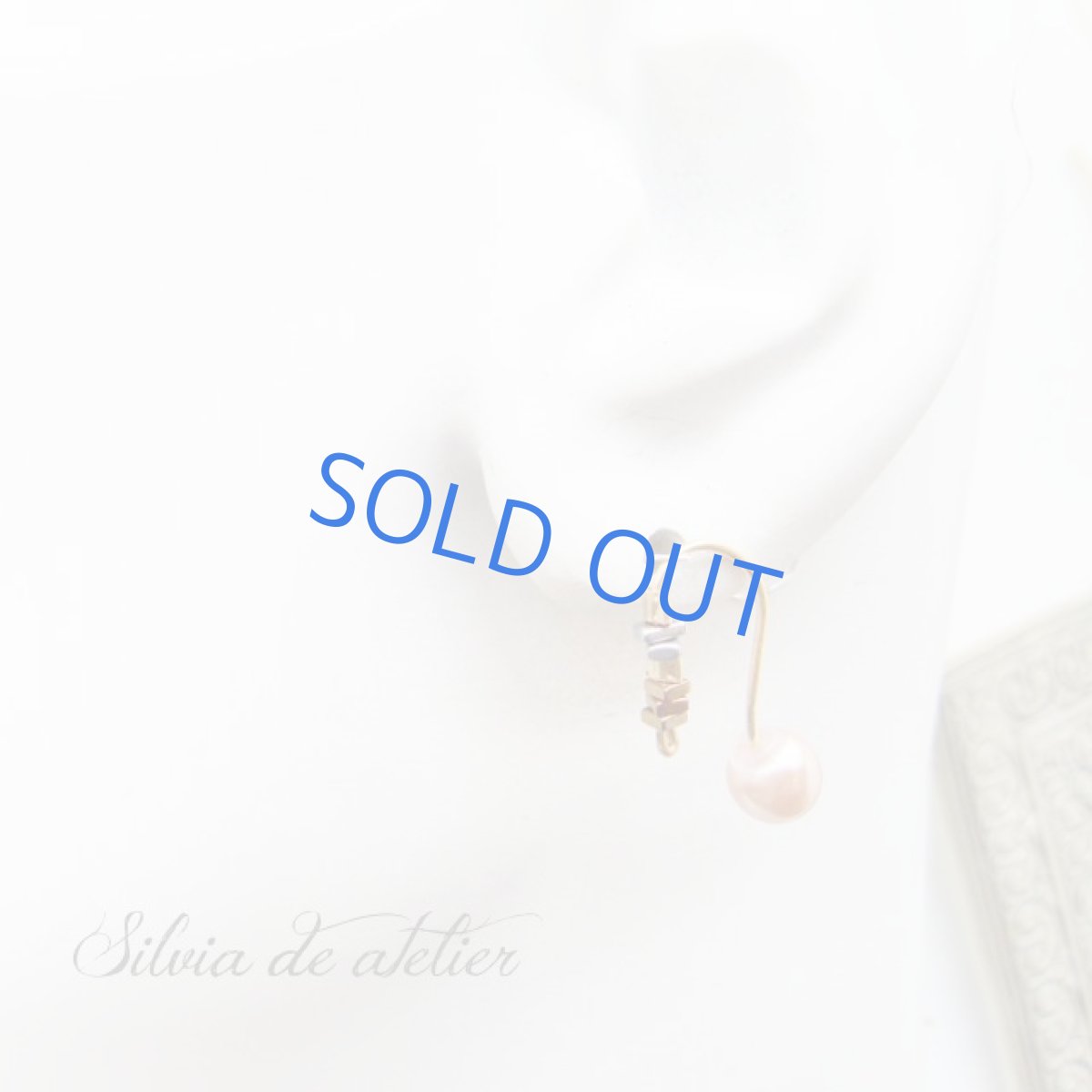 画像4: ３WAY　ヘマタイト　14kgfピアスフック　ピンクプラパールキャッチ付 (4)