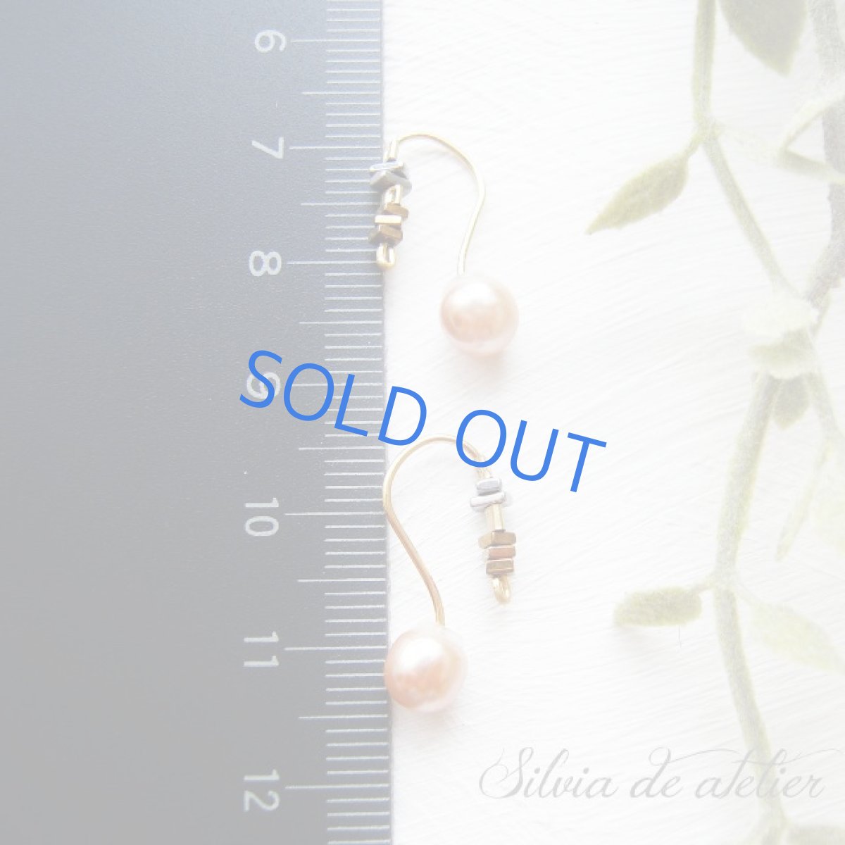 画像3: ３WAY　ヘマタイト　14kgfピアスフック　ピンクプラパールキャッチ付 (3)