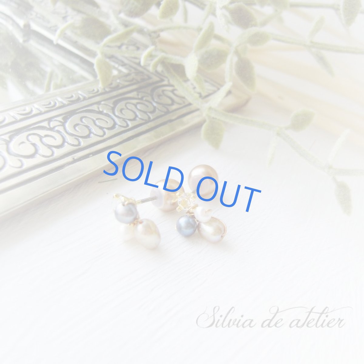 画像3: 〜プチピアス〜　3トーン淡水パール　ジルコニアチタンポスト　ピアス (3)