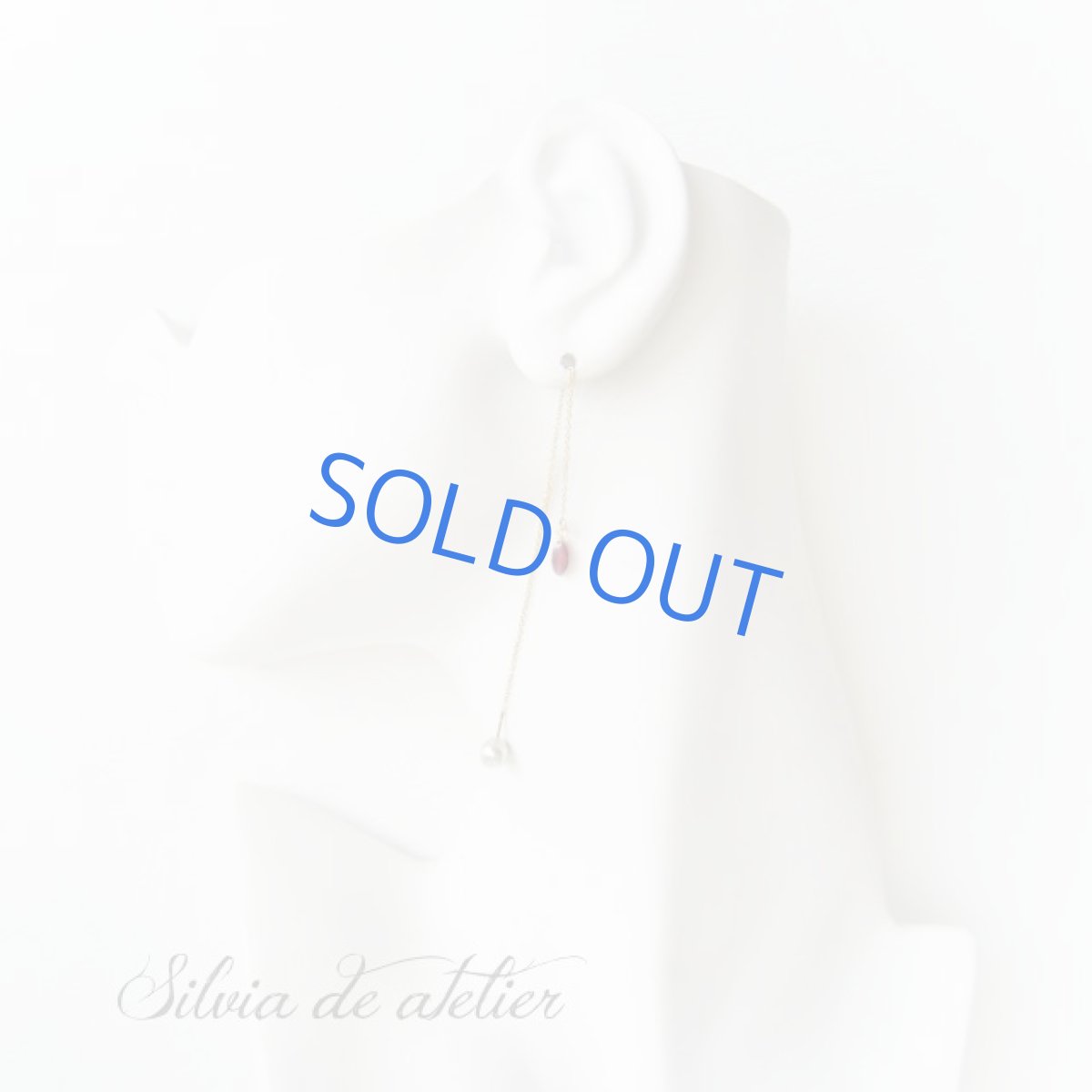 画像4: ２ＷＡＹ　ガーネットマーキスカット　　約10センチ　14kgロングチェーンピアス　プラスチックパール付 (4)