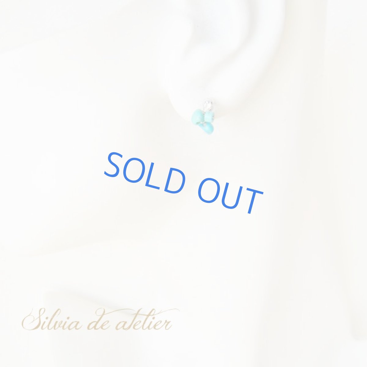 画像5: 〜プチクリップ〜　ターコイズタンブル　リバーシブル　樹脂製ひ型イヤークリップ (5)