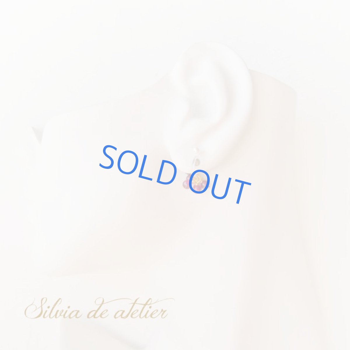 画像3: 〜プチクリップ〜　ガーネットラウンドフリンジ　リバーシブル　樹脂製ひ型イヤークリップ (3)