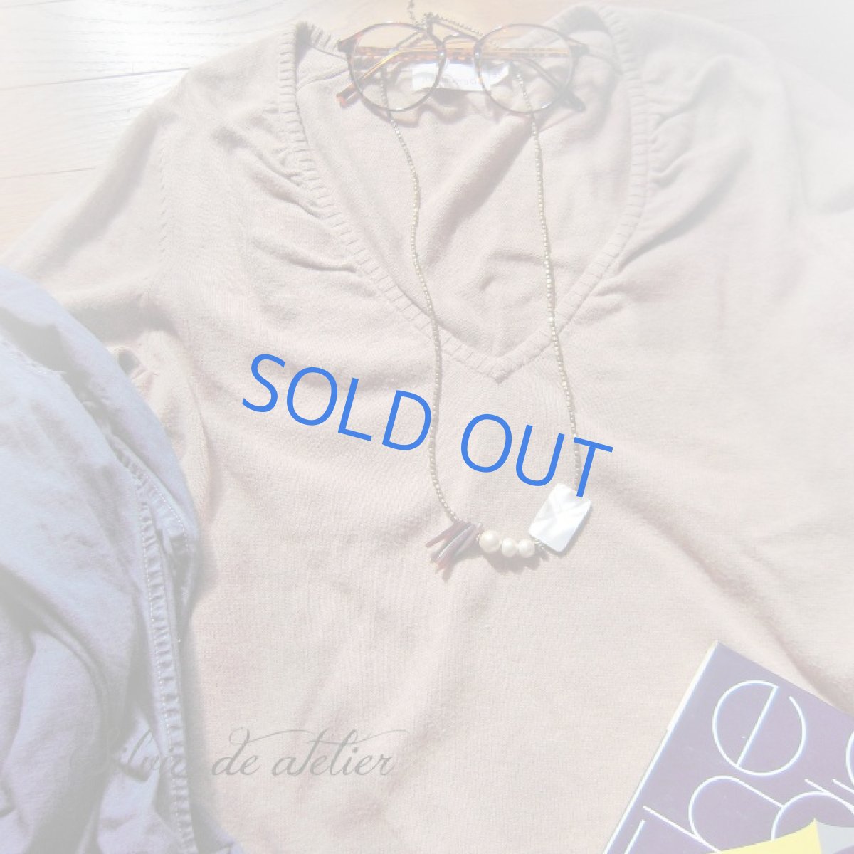 画像5: アバロンシェル　コットンパール　アンティークゴールド　ミディアムネックレス (5)