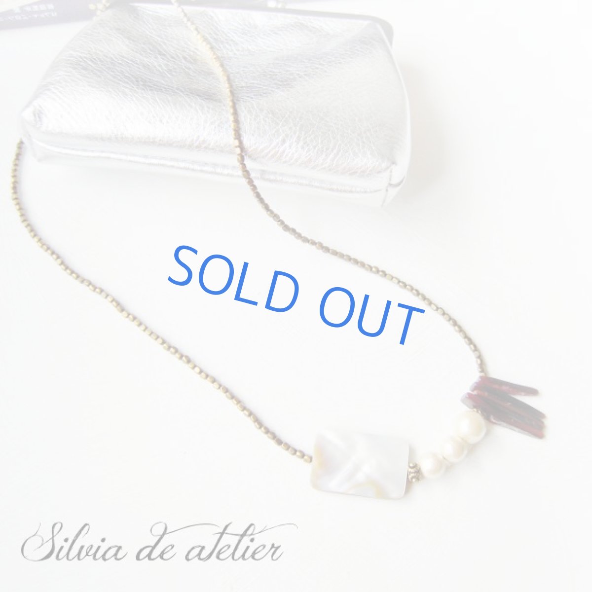 画像3: アバロンシェル　コットンパール　アンティークゴールド　ミディアムネックレス (3)