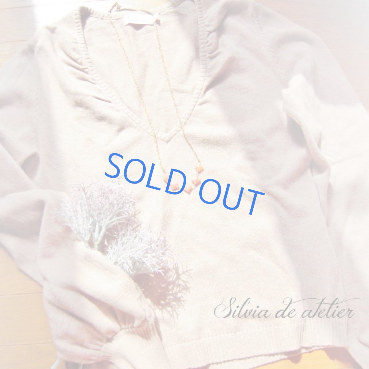 画像5: オレンジムーンストーン　ダイスカット　vintageチェーン　ミディアムネックレス（アジャスターなし） (5)