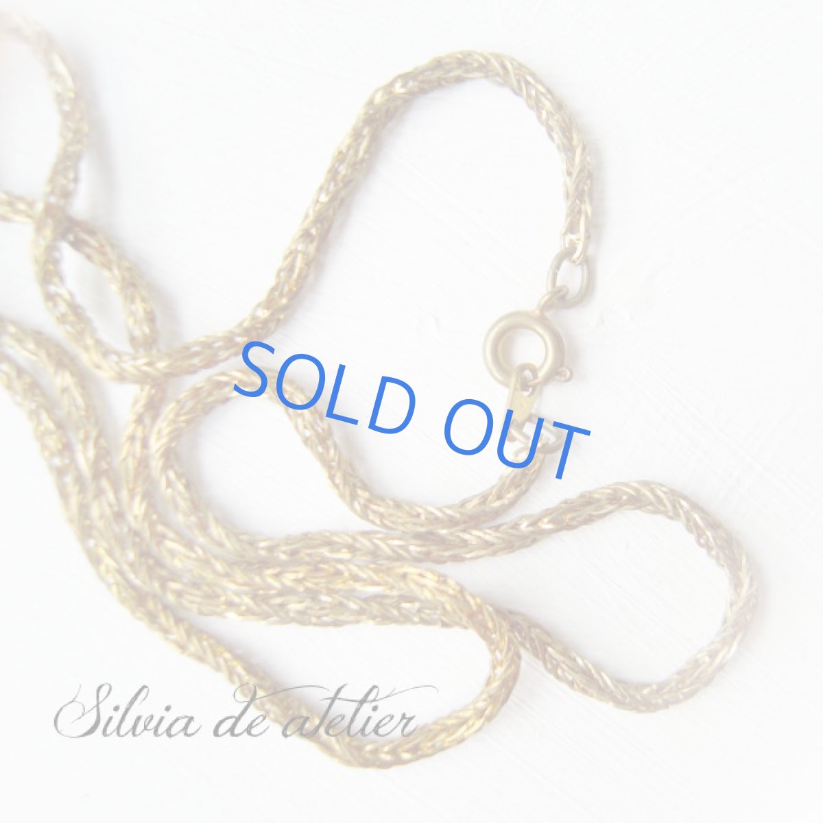 画像3: オレンジムーンストーン　ダイスカット　vintageチェーン　ミディアムネックレス（アジャスターなし） (3)