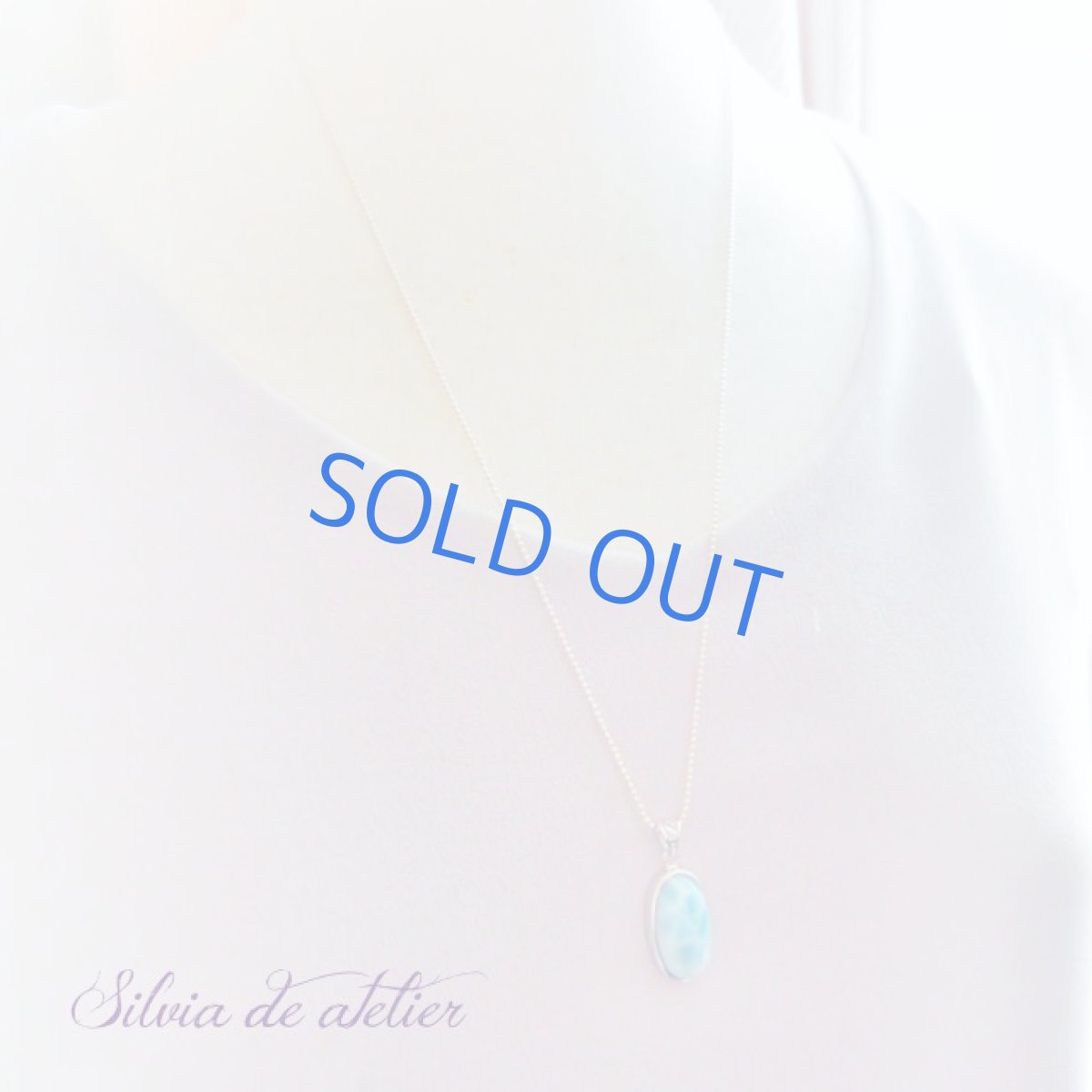 画像5: 【細長いオーバル型】ドミニカ共和国産　AAAラリマー　ペンダント　silver925ドットチェーンネックレス (5)