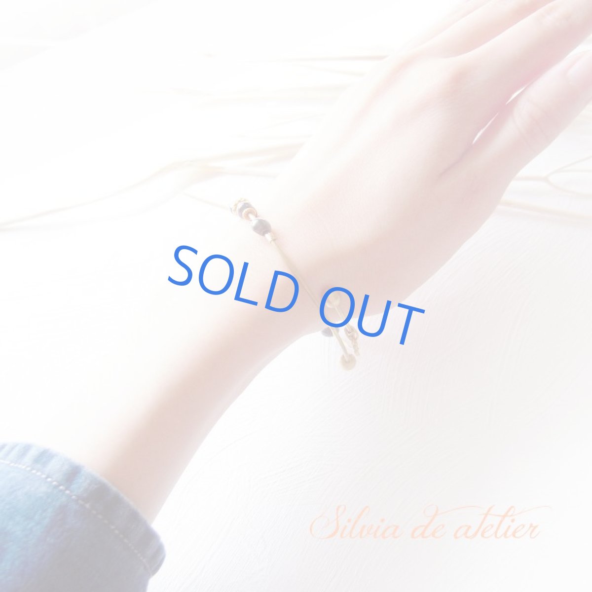 画像3: KM様お取り置き　ネイビーパープル　淡水パール　vintage真鍮製バングル (3)