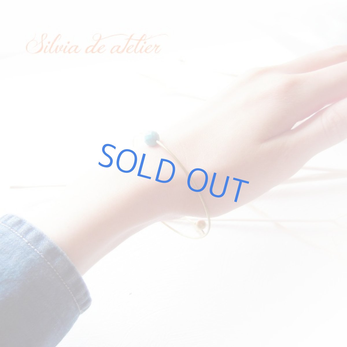 画像3: 天然ターコイズ　カットラウンド　一粒　vintage真鍮製バングル (3)