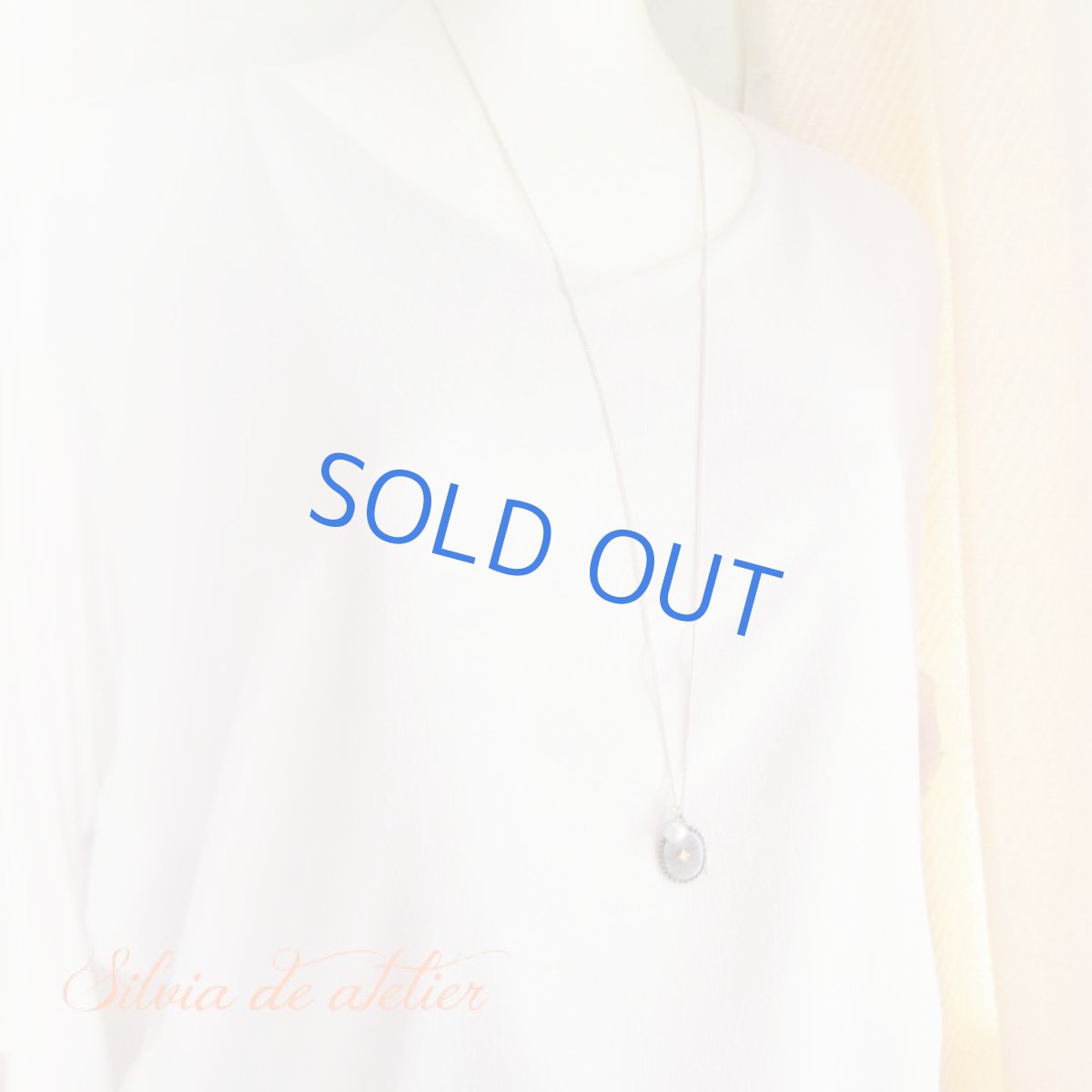 画像4: 【Storyシリーズ】よだかの星　樹脂カボション　ホワイトゴールドチェーン　ロングネックレス＜B＞ (4)