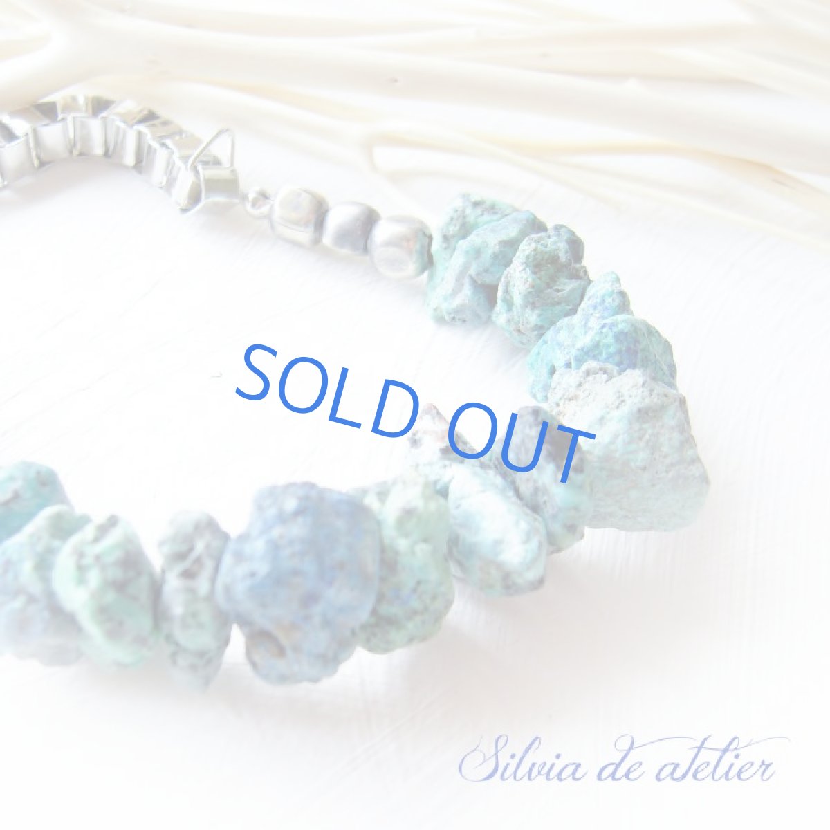 画像3: クリソコラタンブル　シルバーBIGボックスチェーン　ショートネックレス (3)