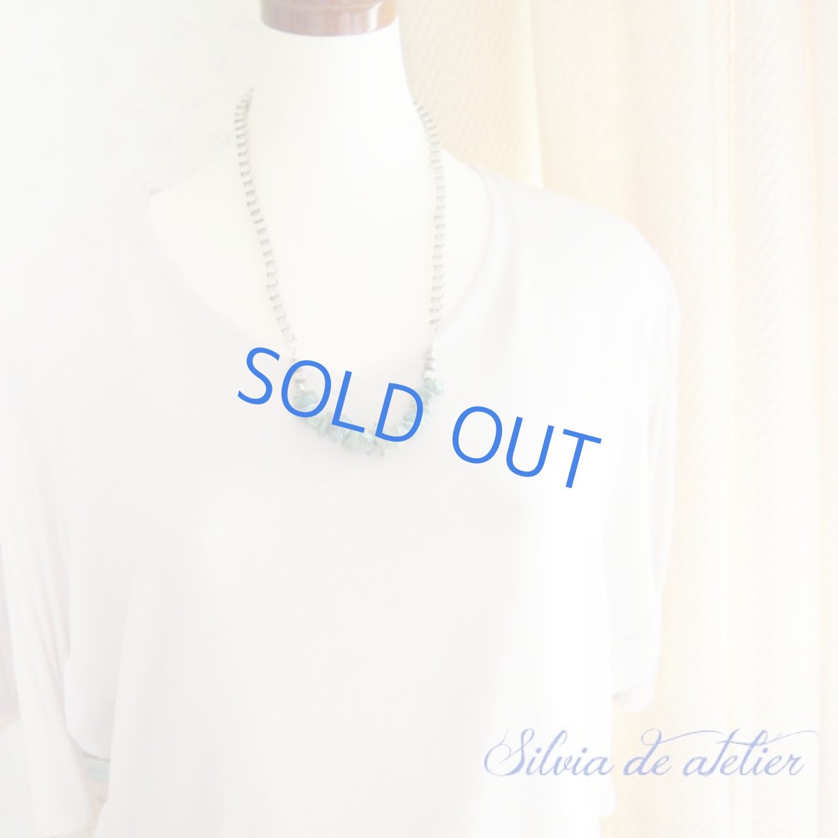 画像4: クリソコラタンブル　シルバーBIGボックスチェーン　ショートネックレス (4)