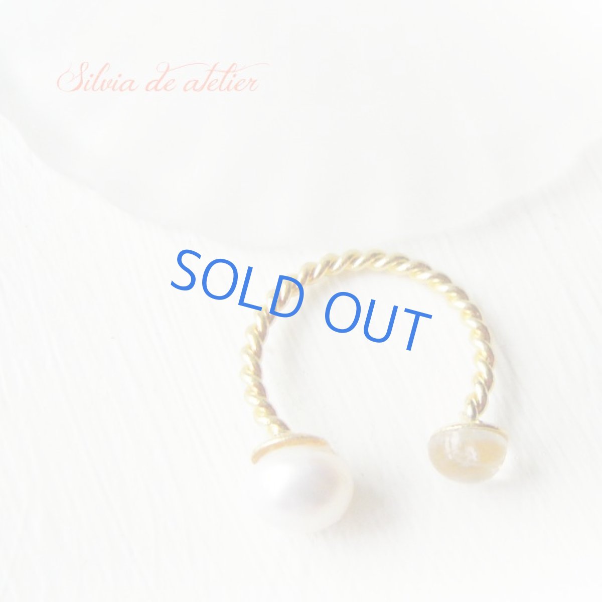 画像2: ロイヤル　ムーンストーン＆淡水パール　ゴールドメッキ　リング　フリーサイズ（11号） (2)