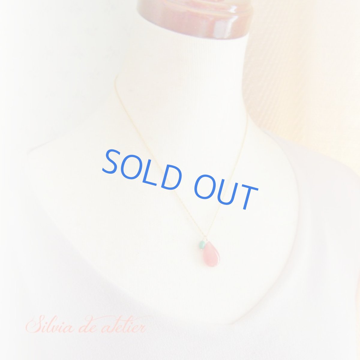 画像4: 希少♪AAAランク　Lサイズ　インカローズ　プレーン　ペアシェイプ　ドロップ　＆　ターコイズタンブル　14kgfネックレス　約45cm＋アジャスター (4)