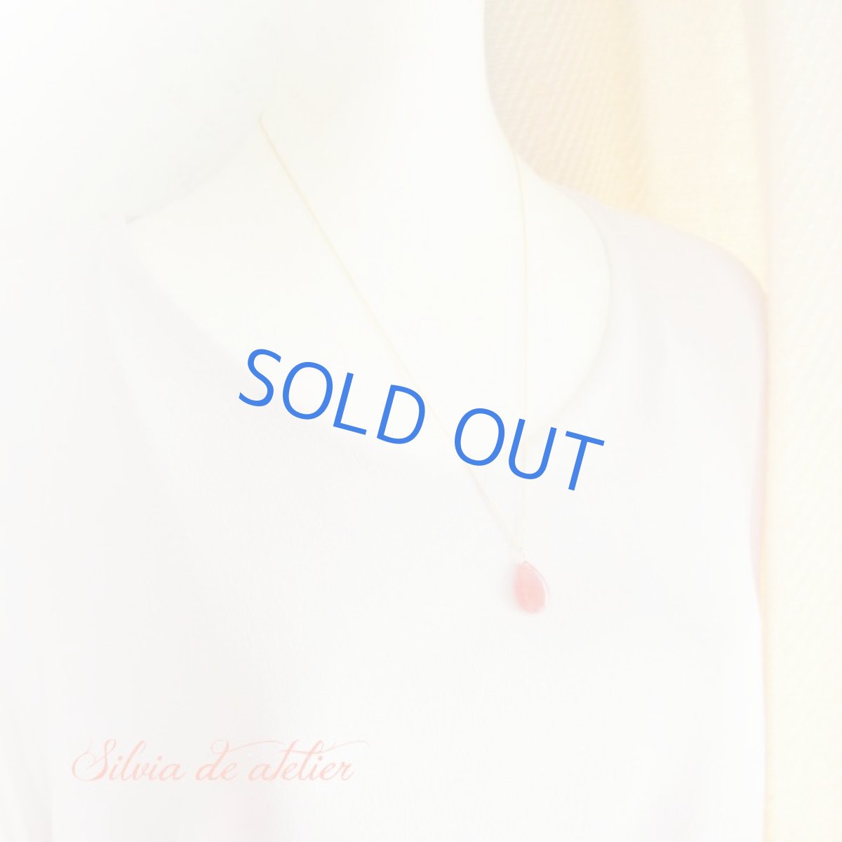 画像4: 希少♪一粒のみ　AAAランク　Lサイズ　インカローズ　プレーン　ペアシェイプ　ドロップ　14kgfネックレス　約55cm＋アジャスター (4)