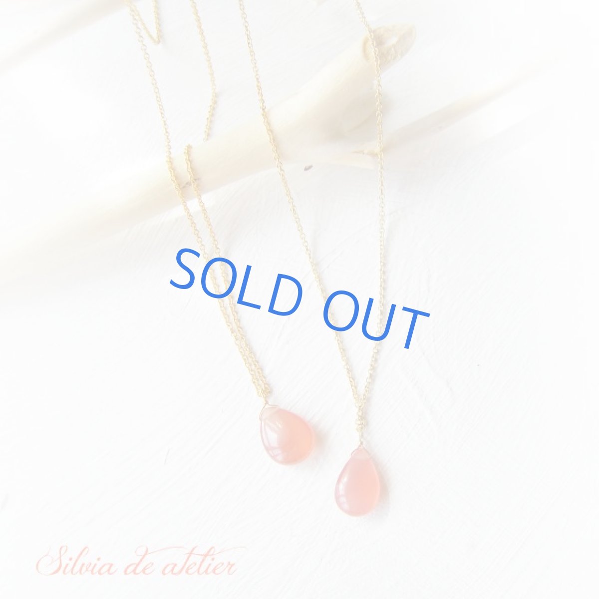 画像2: AAAランク　Sサイズ　ペルー産　インカローズ　プレーン　ペアシェイプ　ドロップ　＆　淡水パール　14kgfネックレス　 (2)