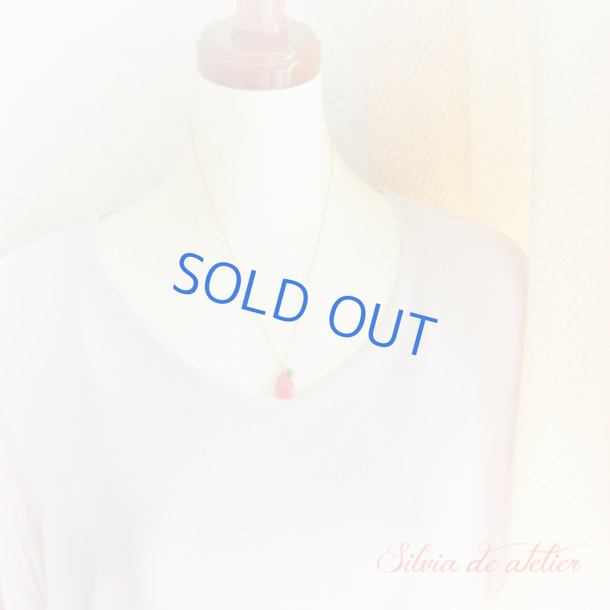 画像5: 希少♪AAAランク　Lサイズ　インカローズ　プレーン　ペアシェイプ　ドロップ　＆　ターコイズタンブル　14kgfネックレス　約45cm＋アジャスター (5)