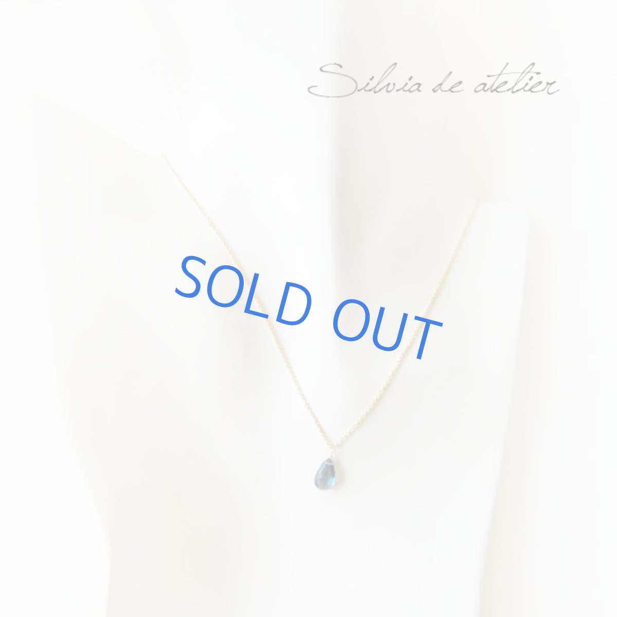 画像3: （再入荷）４Aランク！　ロンドンブルートパーズ　ペアシェイプ　一粒　14kgfネックレス (3)