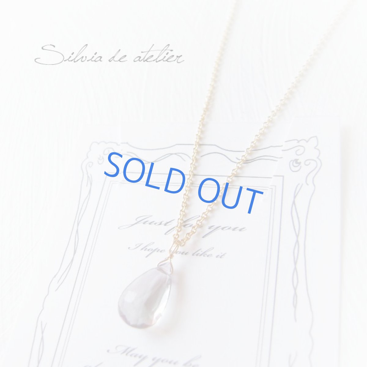 画像3: 宝石質　フローライト　ペアシェイプ　一粒　14kgfネックレス (3)