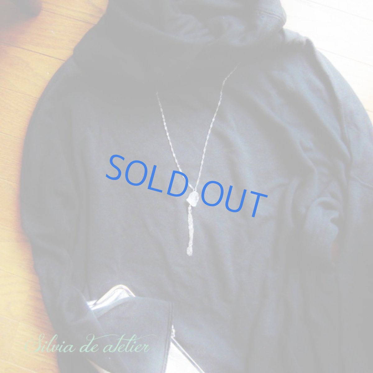 画像3: クリスタル　ラフカットタンブル　シルバー　チェーン　Y字　ロングネックレス (3)