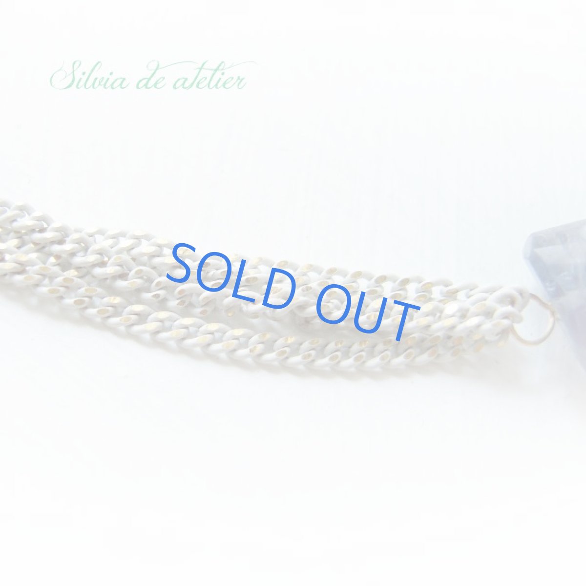 画像3: アイオライト　タンブルカット　ホワイトゴールド　多連チェーン　ブレスレット (3)