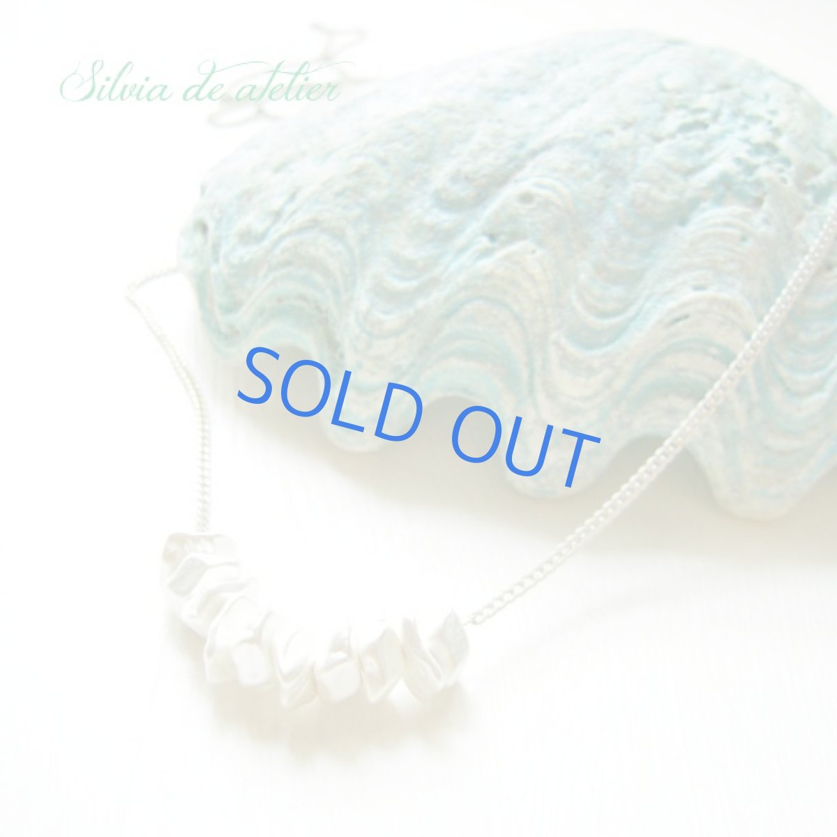 画像3: マットシルバービーズ　タンブル　ホワイトゴールド　チェーン　ネックレス (3)