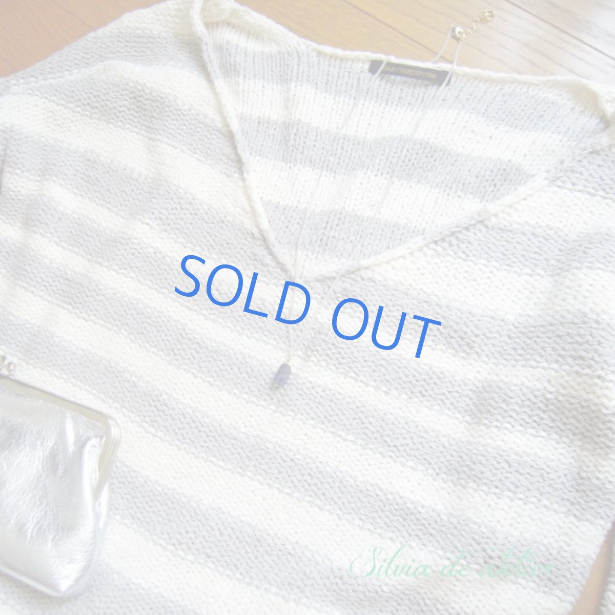 画像4: アイオライト　タンブルカット　ホワイトゴールド　チェーン　ネックレス (4)