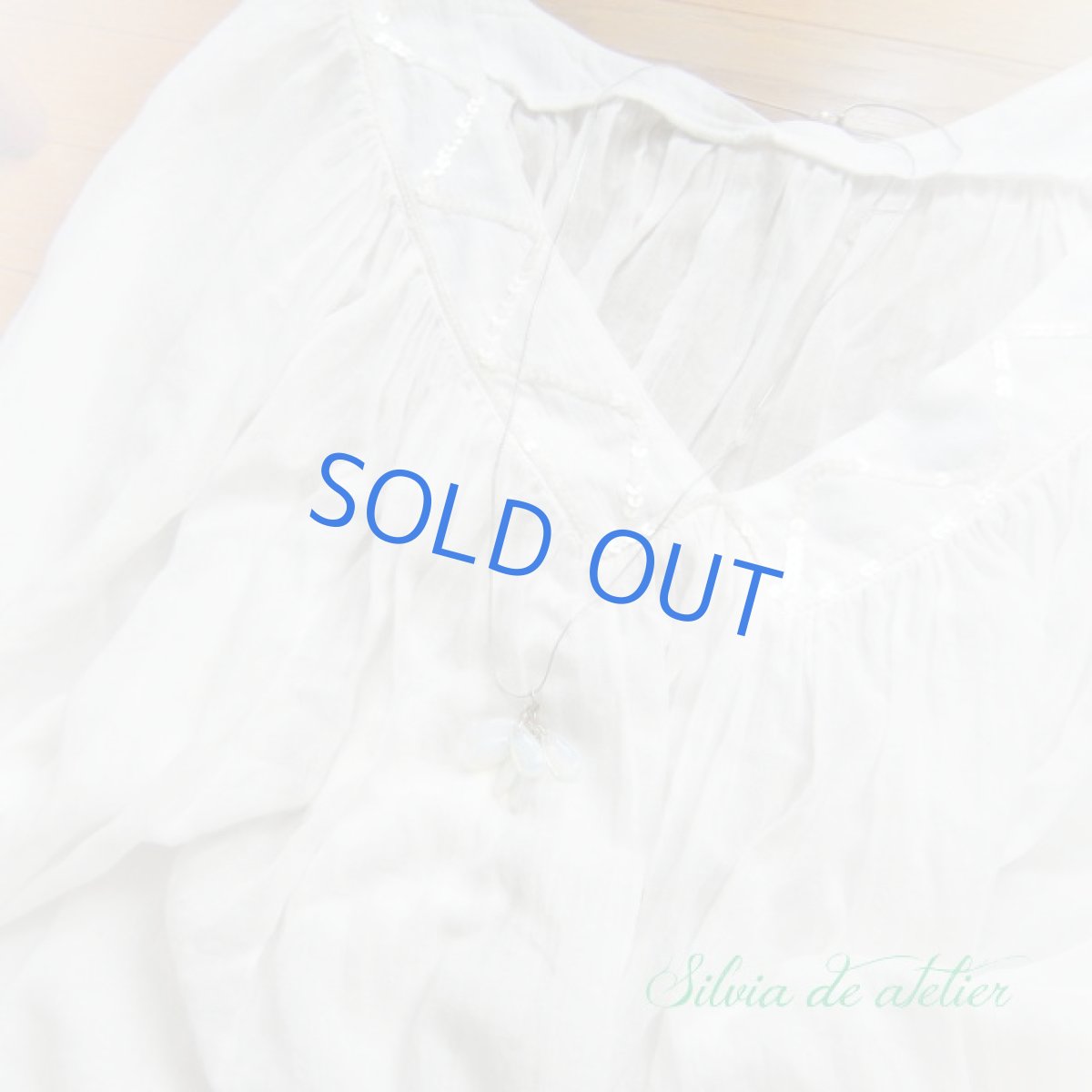 画像5: オパールグラス　ペアシェイプ　フリンジ　ストリングスチェーン　シルバーカラー　ロングネックレス (5)