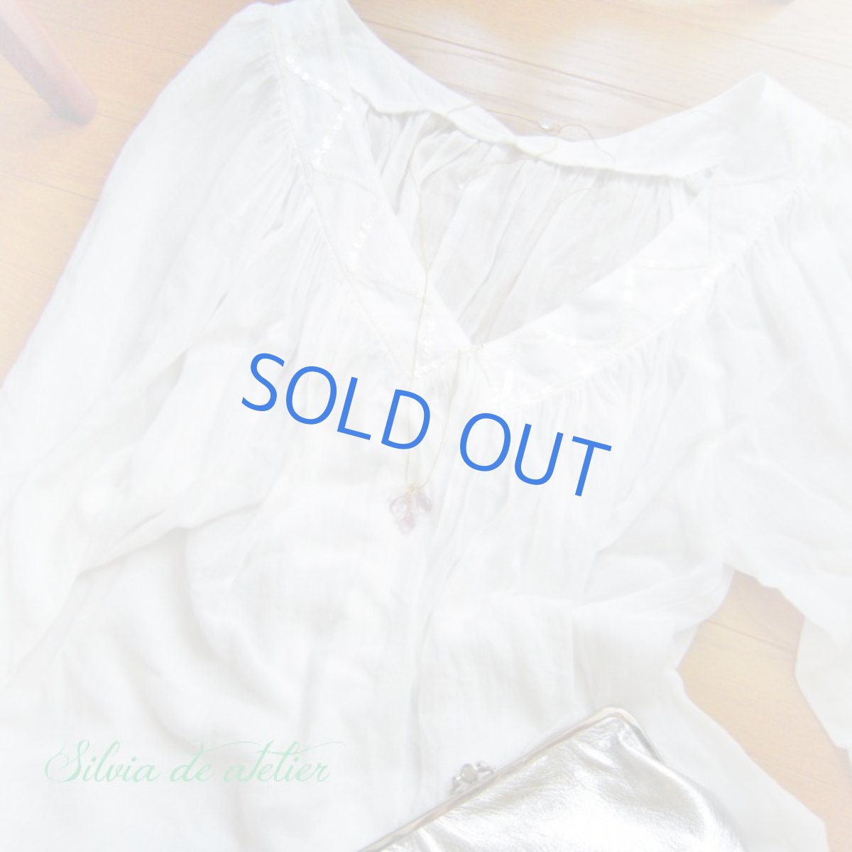 画像4: ラベンダーカラー　フローライト　ペアシェイプ　フリンジ　ストリングスチェーン　ゴールドカラー　ロングネックレス (4)