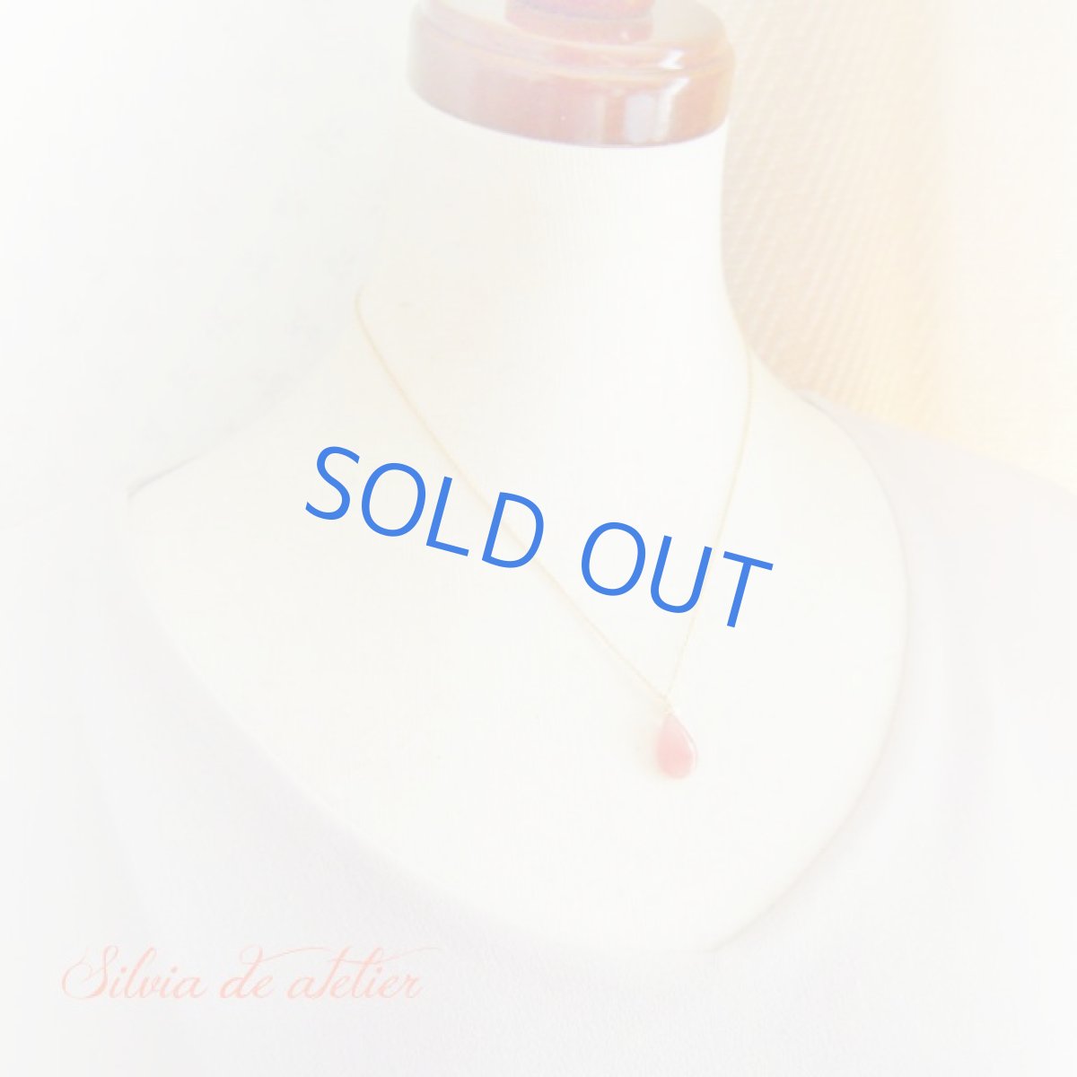 画像4: AAAランク　Mサイズ　インカローズ　プレーン　ペアシェイプ　ドロップ　＆　淡水パール　14kgfネックレス　約45cm＋アジャスター (4)