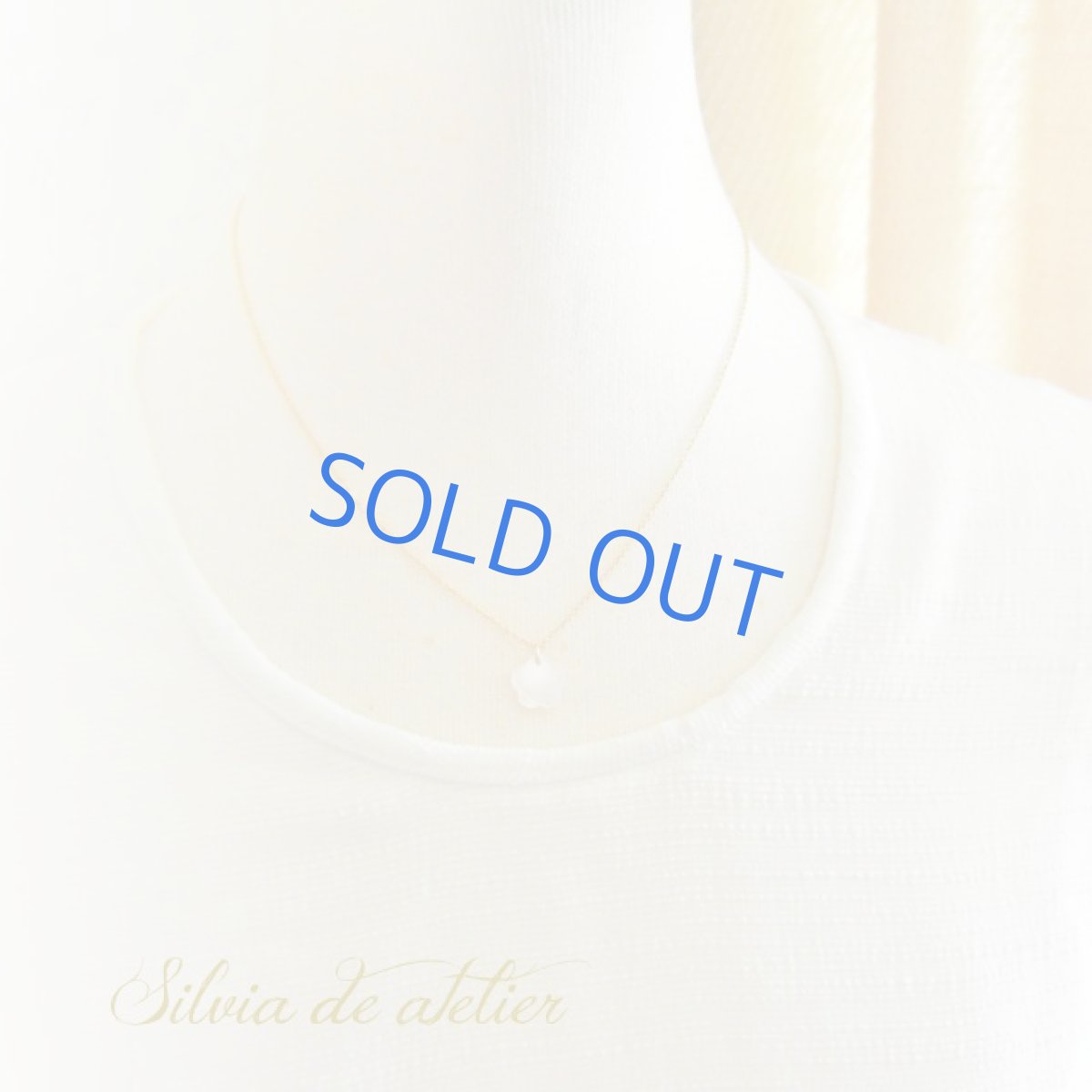 画像5: ホワイトシェル　フラワー　アシンメトリー　14kgfネックレス (5)